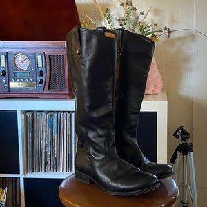 Frye Melissa Button Lug Tall Boot Black